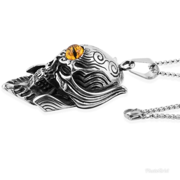 Chroma Skull Pendant Necklace in Black Oxidized - Picture 2 of 4